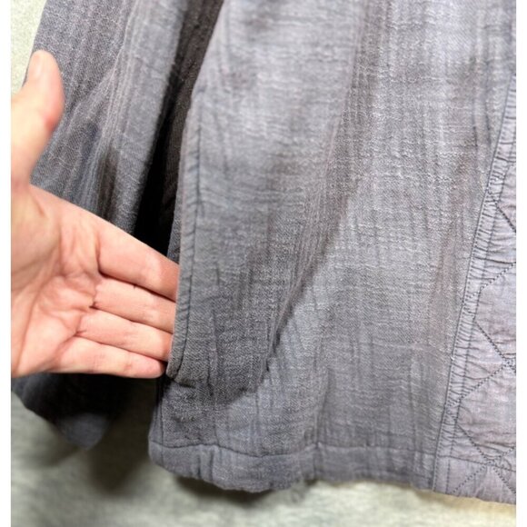 J.Jill Women's Quilted Jacket XL Gray Mixed Media Cotton LIghtweight - Picture 3 of 5